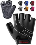 Tanluhu Cycling Gloves Mountain Bike Gloves Half Finger Road Racing Riding Gloves Breathable Shock-Absorbing Biking Gloves for Men and Women (Black, L)