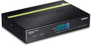 TRENDnet 5-Port Gigabit PoE+ Switch, 31 W PoE Budget, 10 Gbps Switching Capacity, Data & Power Through Ethernet To PoE Access Points And IP Cameras, Full & Half Duplex, Black, TPE-TG50g