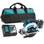 Makita Dss611rtx3 18v Lxt Cordless 6-1/2" Circular Saw Kit with Battery (5.0 Ah), Rapid Charger and Tool Bag