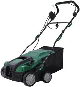SLifet 16 Inches Scarifier,2-in-1 Electric Dethatcher Scarifier with Removable Collection Bag,Lawn Scarifier with Adjustable System,Electric Lawn Dethatcher for Home Garden