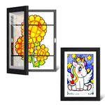 Kids Art Display Frame, 2 Pack Kids Artwork Picture Frames Changeable, A4 Magnetic Front-Opening Childrens Art Storage Frame for Artworks, Schoolwork, Art Projects, Hanging Art, Home, Office