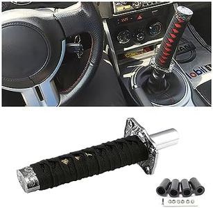 zipelo Samurai Sword Shift Knob, 6 Inch (15cm) Short Gear Shift Knob with 4 Adapters, Samurai Shift Gear Lever Universal for Most Automatic Transmission Cars (Black)