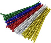 Forty Wings 12 Pcs Glitter Pipe Cleaner for DIY Christmas Craft Christmas Xmas Decorations Christmas Tree Hangings Ornaments Item Kids School Project (Multi)