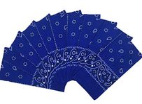 Vamqor 100% Cotton 10 Pack Fine Bandanas(Royal Blue)