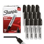 Sharpie 15001 KING SIZE Marker Permanent, Permanent Marker Chisel, 12 Pack, Black Ink (1943572)