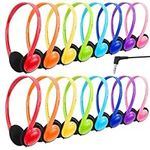 Wensdo 16 Pack Classroom Headphones Bulk for Kids School, Class Set Headphones for StudentsTeens Toddler Childern and Adults (Multi-Color)