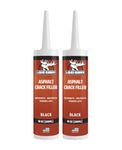 Liquid Rubber Asphalt Crack Filler - Professional-Grade Self-Leveling Waterproof Sealant for Driveway, Parking Lot & Walkway Cracks - Black 10oz - Helps Stop Water Intrusion & UV Damage - 2 Pack