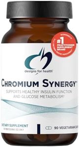 Designs for Health Chromium Synergy - Non-GMO Chromium Nicotinate Glycinate Chelate Supplement with Vanadium, Vitamin D, Manganese, Zinc + Taurine - Cinnamon Powder Base (90 Capsules)