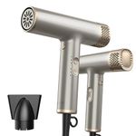 YAPOY Hair Dryer Professional 110,000 RPM High Speed Brushless Motor 200 Million Negative Ionic Blow Dryer for Fast Drying Low Noise Thermo-Control - Silver