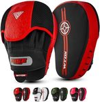 WYOX Boxing Mitts & Pads – All-in-One Focus Pads & Boxing Training Equipment for Adults & Kids | Curved Boxing Pads & Punching Mitts for Kickboxing, Karate, MMA, Muay Thai, Martial Arts (Red & Black)