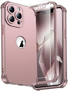 ORETECH for iPhone 13 Pro Case, with [2 pcs Screen Protectors] [15 Ft Military Grade Drop Test] [Camera Protection] 360° Shockproof Slim Thin Phone Case iPhone 13 Pro Cover 6.1" - Rose Gold