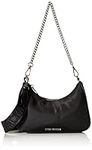 Steve Madden Women's Vital Crossbody Bag, Black, 9" L x 2.25" W x 6.75" H