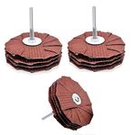 LINE10 Tools 4-inch Sanding Mop Kit, Moulding Flap Sander Wheel for Drill Press 80, 120, 240 Grit, Pack of 3