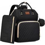 Baby Diaper Bag Backpack with Travel Changing Pad and Pacifier Case Girl Boy, Black