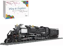 Technic Train Building Kit, 1608Pcs Bigboy Steam Locomotive Retro Steam Locomotive with Tracks, City Freight Train Model Creative Gifts for Children and Adults, Compatible with Lego Technic