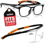 NoCry Over Specs Safety Glasses Over Glasses with Anti Scratch Wraparound Lenses UV400 Protective Glasses, Safety Goggles Over Glasses Safety Glasses for Work, Safety Glasses Over Prescription Glasses