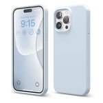 elago Compatible with iPhone 15 Pro Max Case, Liquid Silicone Case, Full Body Protective Cover, Shockproof, Slim Phone Case, Anti-Scratch Soft Microfiber Lining, 6.7 inch (Light Blue)