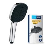 GROHE Vitalio Comfort 110 - Hand Shower (Square 11 cm Shower Head, 3 Sprays: Rain, Jet and Massage, Anti-Limescale System, Silicone Ring Protection, Universal Mounting System), e, 26092001