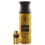 Ajmal Aurum Concentrated Perfume Oil Fruity Floral Alcohol-free Attar 10ml for Women and Aurum Femme Deodorant Fruity Floral Fragrance 200ml for Women FREE