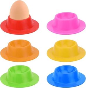 WADY 6PCS Silicone Egg Holder, Silicone Egg Cup Egg Stand Tray for Boiled Eggs, 8.6cm Colorful Egg Cups,Egg Cup,Egg Cups for Boiled Eggs, Colorful Egg Cups for Breakfast Kitchen Outdoor Camping Kids