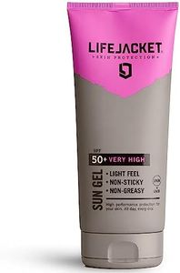 SPF 50 UVA, UVA 5* Sun Protection Gel for Face + Body. Lightweight, Non-greasy, Water resistant, Cruelty free, Clinically Approved for Sensitive & Dry Skin. Factor 50 Sun Cream/Sunscreen LifeJacket