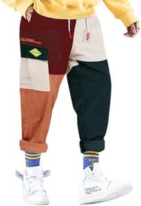 Aelfric Eden Mens Cargo Pants Patchwork Multi-Pockets Outdoor Fashion Casual Jogger Pants Streetwear with Drawstring