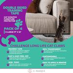 Cat Scratch Furniture Protector- Training Tape | Couch Protector from Cat Claw | Anti Scratch Furniture Protector | Sticky Paw Tape for Cat | Double Side Scratch Deterrent for Sofa E-MARQUE 4 Pack