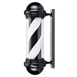 precious harvest 75cm Barber Post, Black and White, Classic Barber Signs, Wall Mounted, LED Light Source, Indoor and Outdoor Use
