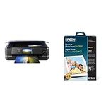 Epson Expression Photo XP-970 Wireless Color Photo Printer with Scanner and Copier & Epson Premium Photo Paper Glossy (5x7 Inches, 20 Sheets) (S041464)