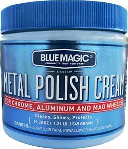 Blue Magic 500-06 Metal Polish Cream Non-Abrasive Tarnish and Oxidation Remover for Chrome, Aluminium, Brass, Copper, Sterling Silver and Stainless Steel, 19.25 oz., Pack of 1