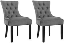 Artiss Dining Chairs Set of 2 Grey Velvet Esright Chair Nursing Seats Reading Seating Home Living Room Bedroom Kitchen Cafe Office Furniture, Cayes French Provincial Design, in 49cm Seat Height