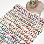 HOMESCAPES Chindi Rug Handwoven Mul