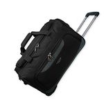 Lightweight Luggage Wheeled Trolley Holdall Suitcase Duffle Bag Rolling Hold Travel Bag AR306 (Small - 20" (H52xW32xD30 cm), Black)