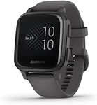 Garmin Venu Sq (40 mm), GPS Smartwatch with All-day Health Monitoring and Fitness Features, Built-in Sports Apps and More, Square Design Smartwatch with up to 6 days battery life, Shadow Grey
