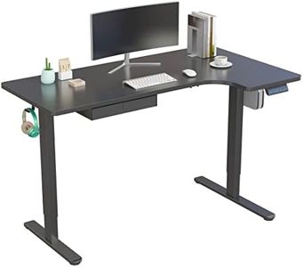 Mount-It! L-Shaped Electric Height Adjustable Desk, Automatic Standing Table Workspace, Ergonomic Height Adjustment up to 47.2" Tall with Memory Settings, Solid Steel Frame