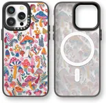 casevivid Magnetic for iPhone 14 Pro Max Magsafe Case Cute Aesthetic - Durable Fashion Funny Phone Case - Girly Mushroom Jungle Pattern Print Cover Design for iPhone 14 Pro Max 6.7" Black