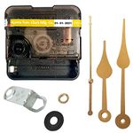 VIAANISH Ajanta Mfg. Quartz Slow Ticking Movement Machine for Wall Clock with Needles Golden, Wall Clock Machine, Made in India, Black, Standard (MVM-07)