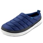 LazyStep Men’s Noah II Open-Back SKI Clog Slippers with Comfort Memory Foam, Slip on Indoor Outdoor House shoes(2024, Size 9-10, Deep Blue), Deep Blue, 9-10