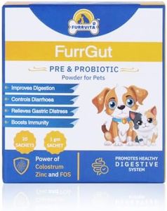 Furrvita FurrGut Pre and Probiotic Powder for Dogs & Cats - Boosts Digestion & Immunity - 20 Sachets - Probiotics for Dogs & Gut Health - All Ages and Breeds - Pets