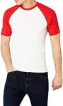 Fruit of the Loom Men's Baseball Classic Long Sleeve T-Shirt, White/Red, M