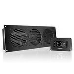 AC Infinity AIRPLATE T9, Quiet Cooling Fan System 45cm with Thermostat Control, for Home Theater AV Cabinets, 18-Inch