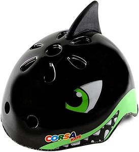 Youth Kids Bike Helmet, Adjustable and Multi-Sport for Child Boys and Girls, 2 Sizes for Kids Age 8-10-12-14 Years (Black Shark, Medium)