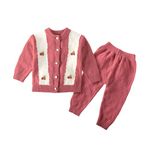 Bold N Elegant Newborn Baby Knitted Woolen Front Open Sweater Shirt Pajama Winter Baba Suit Coords Set for Baby Boy N Girl (in, Age, 2 Years, 3 Years, Red)