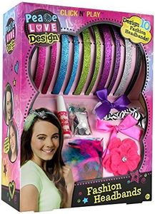 Click N' Play DIY Headband Kit, Hair Fashion DIY Arts & Crafts Kits for Girls, 10 Colorful Headband + Stylish Accessories, Girl Birthday Party, Ages 5+ (Packaging May Vary), Small