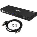 TESmart KVM Switch HDMI 8 Port, Support Hotkey, Button, RS232, IP or IR Remote Control, Auto Scan, UHD 4K 30Hz, EDID, USB 2.0 Hub, Rackmount, 8 Computers Share 1 HD Monitor Switcher Box with Cables