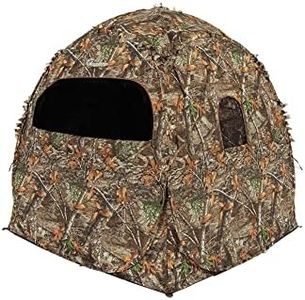 Ameristep Doghouse Lightweight Durable Hunting Spring Steel Ground Blind with 8 Windows & Backpack Carrying Case - 2 Hunters Concealment - Easy Setup & Takedown - Canada Compliant