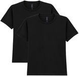 Gildan Youth Heavy Cotton T-Shirt, Style G5000B, 2-Pack, Black, Medium