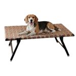 Amazon Basics Leg Fold Dog Pet Bed | Nylon Niwar Durable | 24 × 36 × 12 Inch | Multi-Color