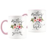 Wedding Gifts for Mother of The Bride and Mother of The Groom Mugs Set Gifts from Daughter Daughter in Law Son in Law Coffee Mugs Future Mother in Law Gifts Coffee Mug Tea Cups Pink 2pieces …