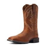 ARIAT Men's Hybrid Ranchwork Western Boot, Thatch Brown, 12